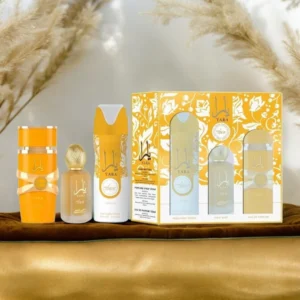 lattafa yara tous 3 pcs gift set with 100ml edp + 200ml deo + 50ml hairmist✔️